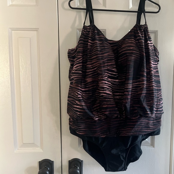 One Piece Blouson Swimsuit - Picture 1 of 7